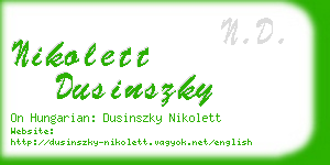 nikolett dusinszky business card